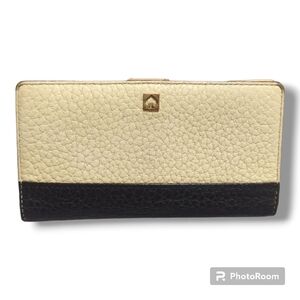 Kate Spade Off White/Blue Leather Spencer Bifold Wallet